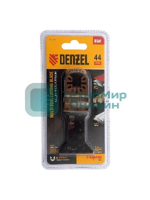 Насадка для МФИ Denzel режущая Т-образная, BiM, по металлу и дереву, 44 x 1,4 мм, мелкий зуб