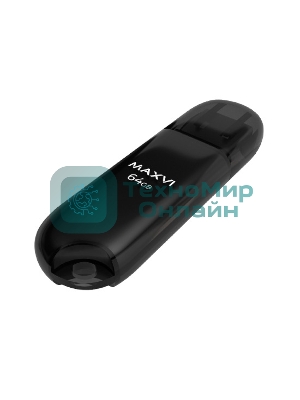 Флешка USB Maxvi P1 black (FD64GBUSB20C10P1), 64Gb, USB 2.0, R/W 12/5, черный