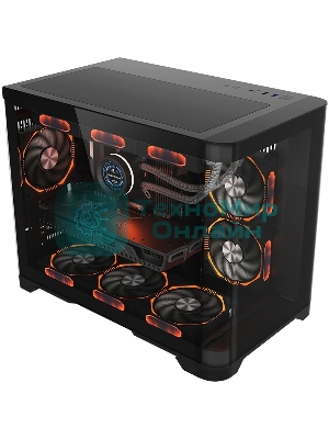 Компьютерный корпус 1STPLAYER UVIEW UV6 черный mATX UV6-BK