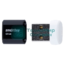 Флешка USB Smartbuy LARA Black (SB64GbLARA-K), 64Gb, USB 2.0, R/W 15/5, черный/белый