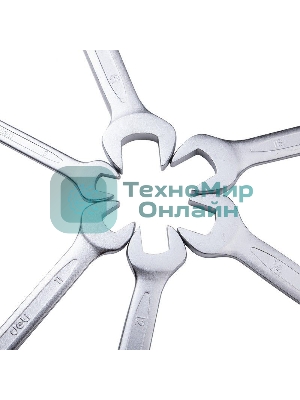 Набор двусторонних гаечных ключей 12 шт Deli DL160012A Спецификация: 6x7мм, 8x9мм, 10x11мм, 12x13мм, 14x15мм, 16x17мм, 18x19мм, 20x22мм, 21x23мм, 24x27мм, 25x28мм, 30x32мм. Матовая хромированная поверхность. Тканевая упаковка.