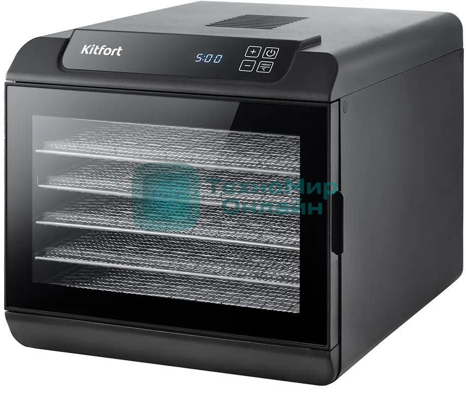 Сушилка для овощей и фруктов Kitfort КТ-1904 6под. 500Вт черный