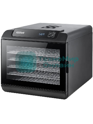 Сушилка для овощей и фруктов Kitfort КТ-1904 6под. 500Вт черный