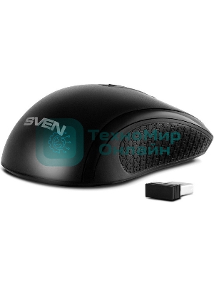 Мышь беспроводная SVEN RX-220W черный, 1600 dpi, радиоканал, USB, кнопки - 4