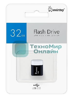 Флешка USB Smartbuy LARA Black (SB32GbLARA-K), 32Gb, USB 2.0, R/W 15/5, черный/белый