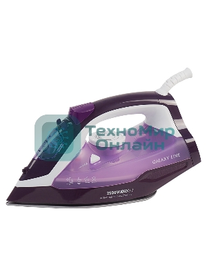 Утюг Galaxy Line GL 6124 фиолетовый/белый, 2500 Вт, 50 г/мин, 230 г/мин, 370 мл