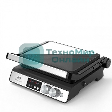 Гриль электрический BQ GR3002 черный/стальной. Мощность:2000 Вт/STONE Non-Stick Мраморное антипригарное покрытие/Съемные панели легкая очистка/3 в 1 гриль, барбекю, духовка/ГРИЛЬ жарьте стейки и бифштексы ребрышки и крылышки/БАРБЕКЮ обжаривайте ломтики мяса, птицы и овощей на открытых панелях/ДУХОВКА запекайте мясо и овощи, готовьте торты и бисквиты, используя форму из фольги или противень/Электронное управление/