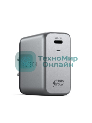 Сетевое зарядное устройство Satechi ST-UC100WSM-EU Charger 100W с технологией GaN Power, серый космос