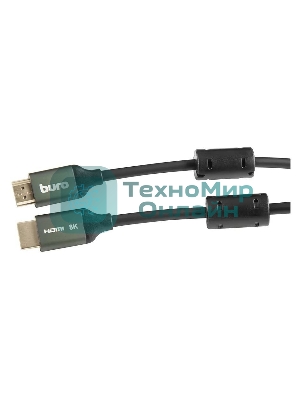 Кабель аудио-видео Buro HDMI (m)/HDMI (m) 1м. феррит.кольца Позолоченные контакты черный (BHP-HDMI-2.1-1G)