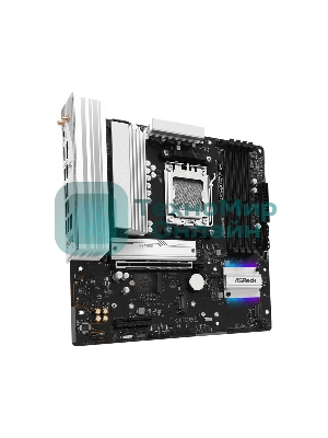 Материнская плата ASROCK A620AM Pro RS WiFi, AM5, AMD A620, 4xDDR5, 2xSATA, 3xM.2, 1xPCIe 4.0 x16, 1xPCIe 3.0 x2, 1xDP, 1xHDMI, 1x2.5Gb LAN, Wi-Fi 6E, Bluetooth 5.2, 1xUSB-C 5Gbps, 3xUSB-A 5Gbps, 4xUSB-A 2.0, 3x3.5 мм, 7.1, mATX