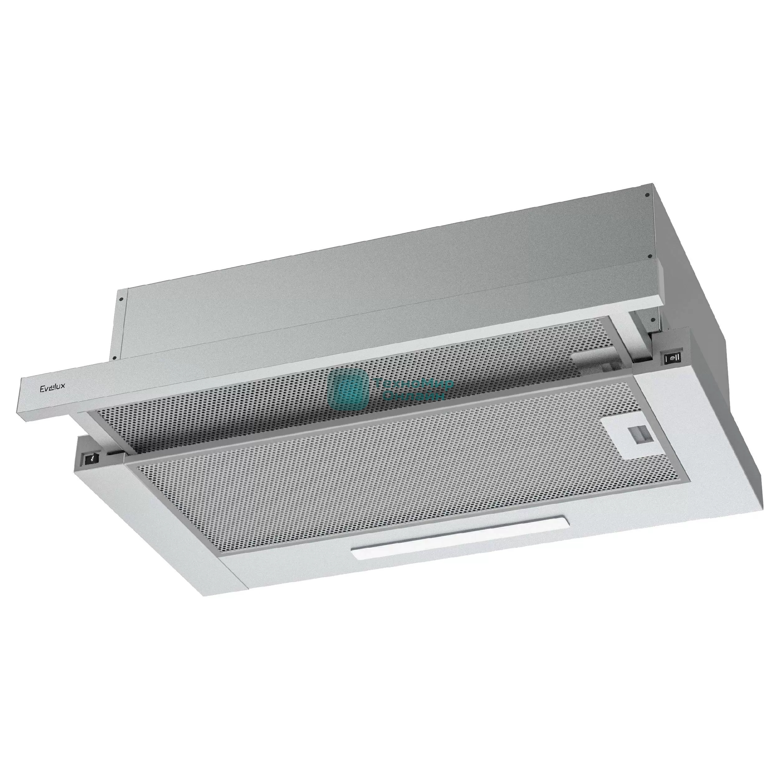 Вытяжка встраиваемая Evelux TEL 60 X серебристый, 60 см, 670 куб. м/ч, 46 дБ
