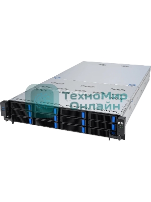 Серверная платформа ASUS RS720-E11-RS12U, 2U, 2 x LGA4677, 32 DIMM DDR5, 12=8 x NVMe/SAS*/SATA + 4 NVMe/SATA hs, 2 x M.2 slot, 2 x 10Gbe (X710) RJ45 port,Up to 8 slots PCIe 5.0, 1 x OCP 3.0, 1+1 1600W