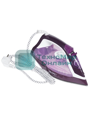 Утюг Galaxy Line GL 6124 фиолетовый/белый, 2500 Вт, 50 г/мин, 230 г/мин, 370 мл