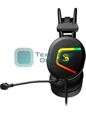 Гарнитура Bloody MC750 чёрный, проводная, USB, подсветка