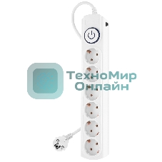 Сетевой фильтр Ippon BK-6-EU-1.8-10-W 1.8 м, 6 розеток, белый, коробка