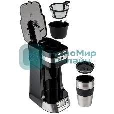 Кофеварка капельная Kitfort КТ-795 черный/нержавеющая сталь, исп. кофе - молотый, 0.42 л, 750 Вт.