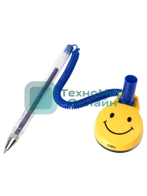 Ручка гелевая Deli E6793blue, d=0.5мм, синие чернила, на подставке сменный стержень, линия 0.35мм