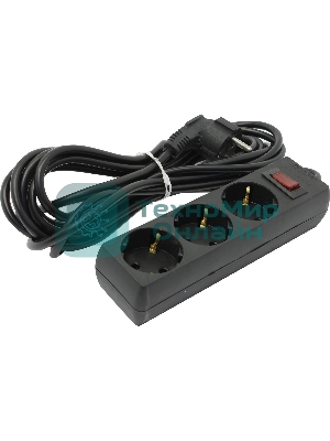 Сетевой фильтр ExeGate EX221182RUS SP-3-5B (3 розетки, 5 м, евровилка, черный)