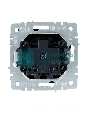 Розетка 1-местная IEK BRITE РС10-1-0-БрС без заземления, без защитных шторок, 10А, сталь
