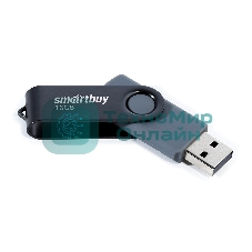 Флешка USB Smartbuy Twist Black (SB016Gb2TWK), 16Gb, USB 2.0, R/W 15/5, черный