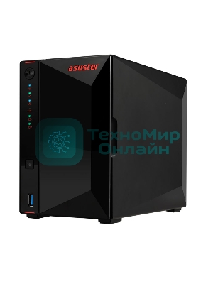 Сетевой накопитель ASUSTOR AS5402T 2-Bay NAS/Media player/Intel Celeron N5105 2.0GHz up to 2.9GHz, 4Gb SO-DIMM DDR4, noHDD(HDD,SSD),/2x 2,5Gb (LAN)/3xUSB3.2,HDMI; 90IX01R1-BW3S20