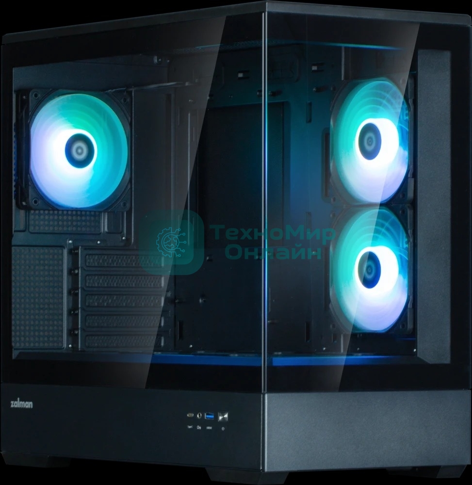 Компьютерный корпус ZALMAN P30 V2, MATX, черный, WINDOW, 2x3.5