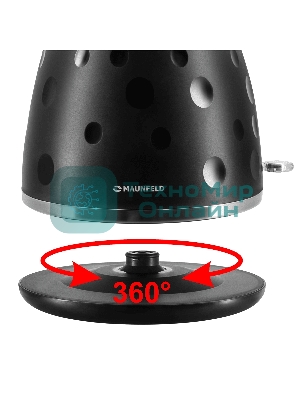 Чайник электрический Maunfeld MFK-647BK черный с хромированными элементами