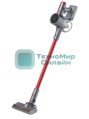 Пылесос вертикальный Topdevice WVC200 красный/серый, питание от аккумулятора, 250 Вт, уборка сухая/влажная, пылесборник 0.6 л