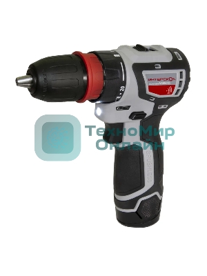 Дрель-шуруповерт ИНТЕРСКОЛ ДА-10/12В 36, 12 В, 2 Ач, 36 Нм, бесщеточный