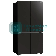 Холодильник Hitachi R-WB720VUC0 GMG серый стекло трехкамерный инвертер 372/196л морозилка снизу