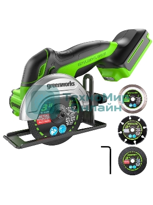 Угловая шлифовальная машина аккумуляторная GreenWorks GD24UCS, 24V, без АКБ и ЗУ (3402007)