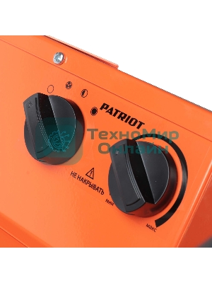 Тепловентилятор электрический Patriot PT-R 30, оранжевый/черный, 30 кВт, 270 м2, 380В, терморегулятор