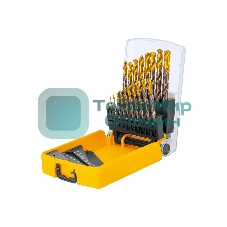 Набор сверл по металлу Denzel 1-10 мм, Р6М5К8-TiN, Golden Tip, 19 шт