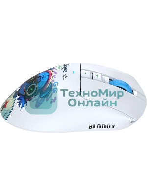 Мышь беспроводная A4Tech Bloody R73 Pro белый/рисунок оптическая 26000dpi беспров. USB-C 7but (R73 PRO NYX MIRAGE)