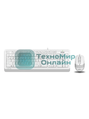 Комплект клавиатура+мышь A4Tech FStyler F1010 проводной, USB, 1600 DPI, белый/серый