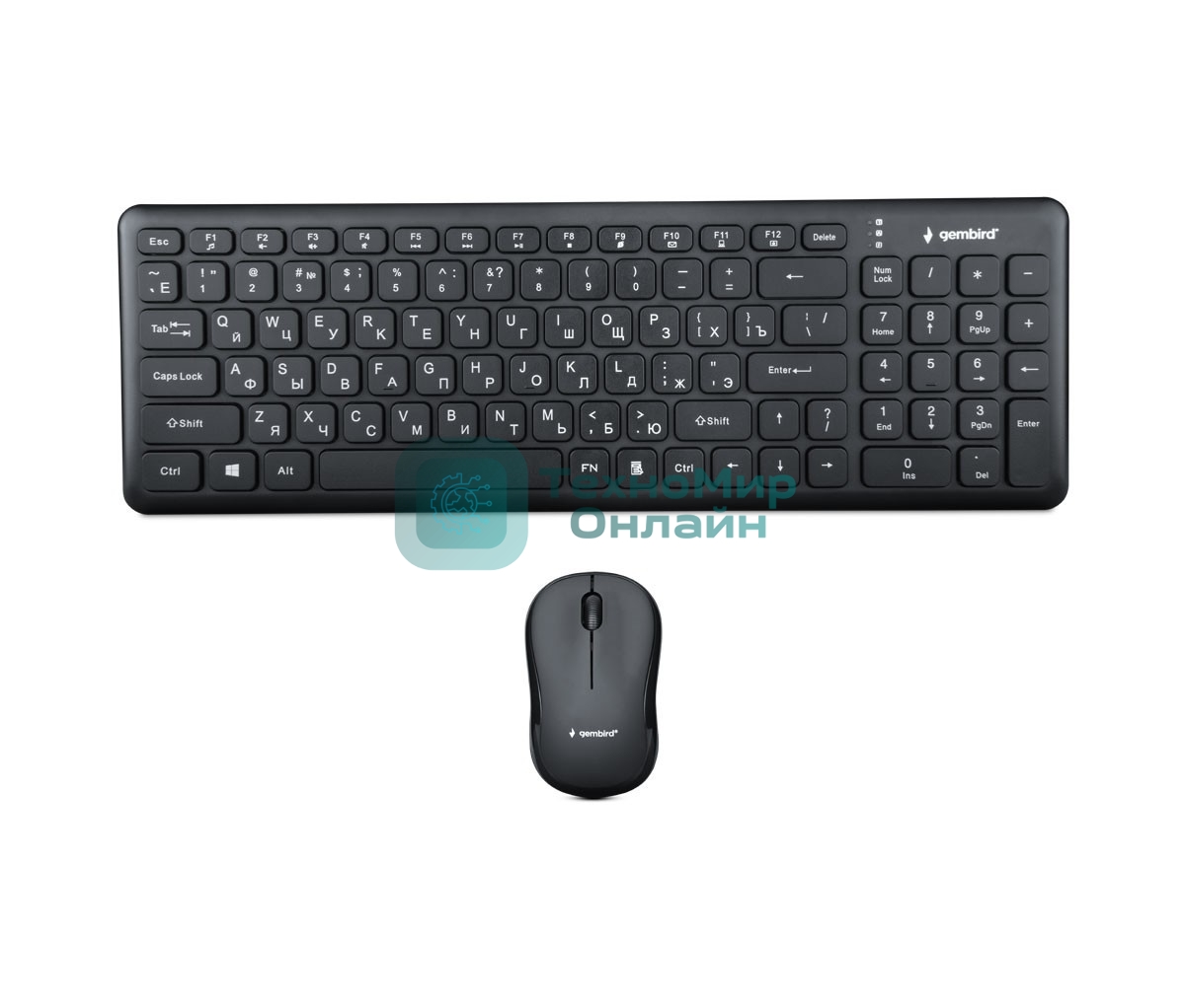 Комплект клавиатура+мышь Gembird KBS-9200 беспроводной, USB, 1000 DPI, чёрный