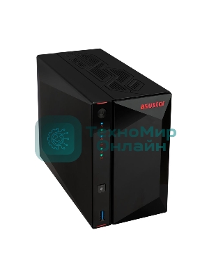 Сетевой накопитель ASUSTOR AS5402T 2-Bay NAS/Media player/Intel Celeron N5105 2.0GHz up to 2.9GHz, 4Gb SO-DIMM DDR4, noHDD(HDD,SSD),/2x 2,5Gb (LAN)/3xUSB3.2,HDMI; 90IX01R1-BW3S20