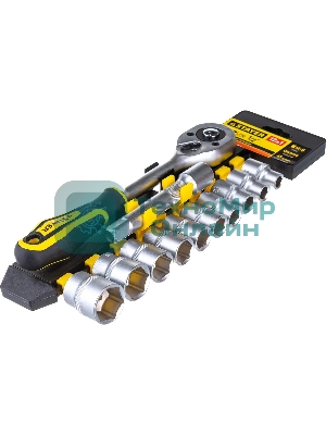 Набор головок STAYER 27750-H12  standard: 1/2 на пластиковом рельсе трещотка удлинитель 10-24мм 12ш