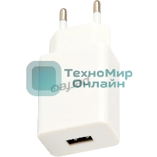Сетевое зарядное устройство PERFEO с разъемом USB, 1А, белый (I4656)