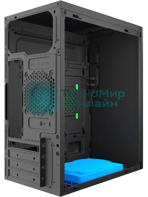 Компьютерный корпус с блоком питания 450Вт. Case Forza mATX, 450W, 2xUSB 2.0, Black, w/o FAN, 8 см fan PSU, power cord