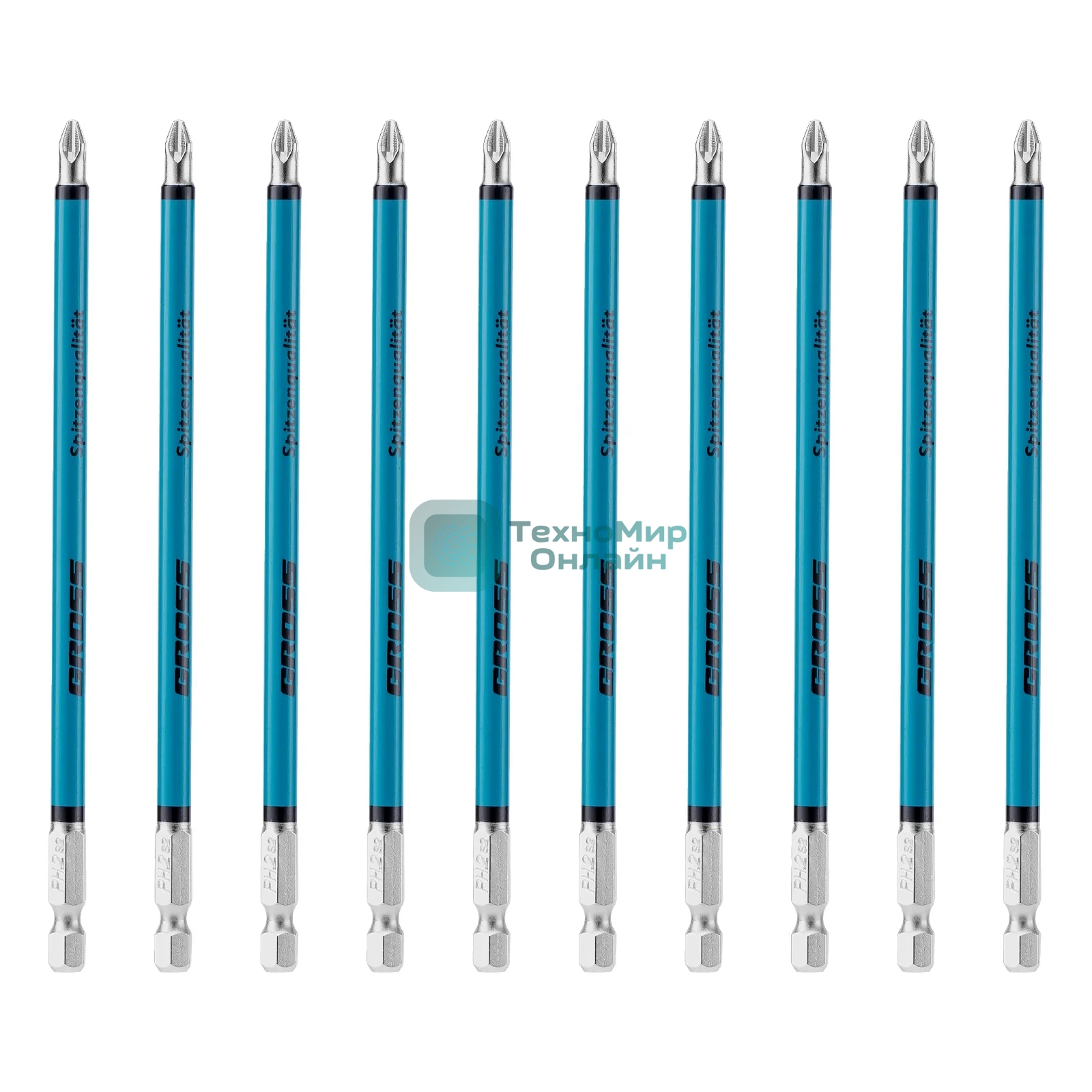 Бита Gross PH2х150мм, сталь S2, кругл., 10шт.