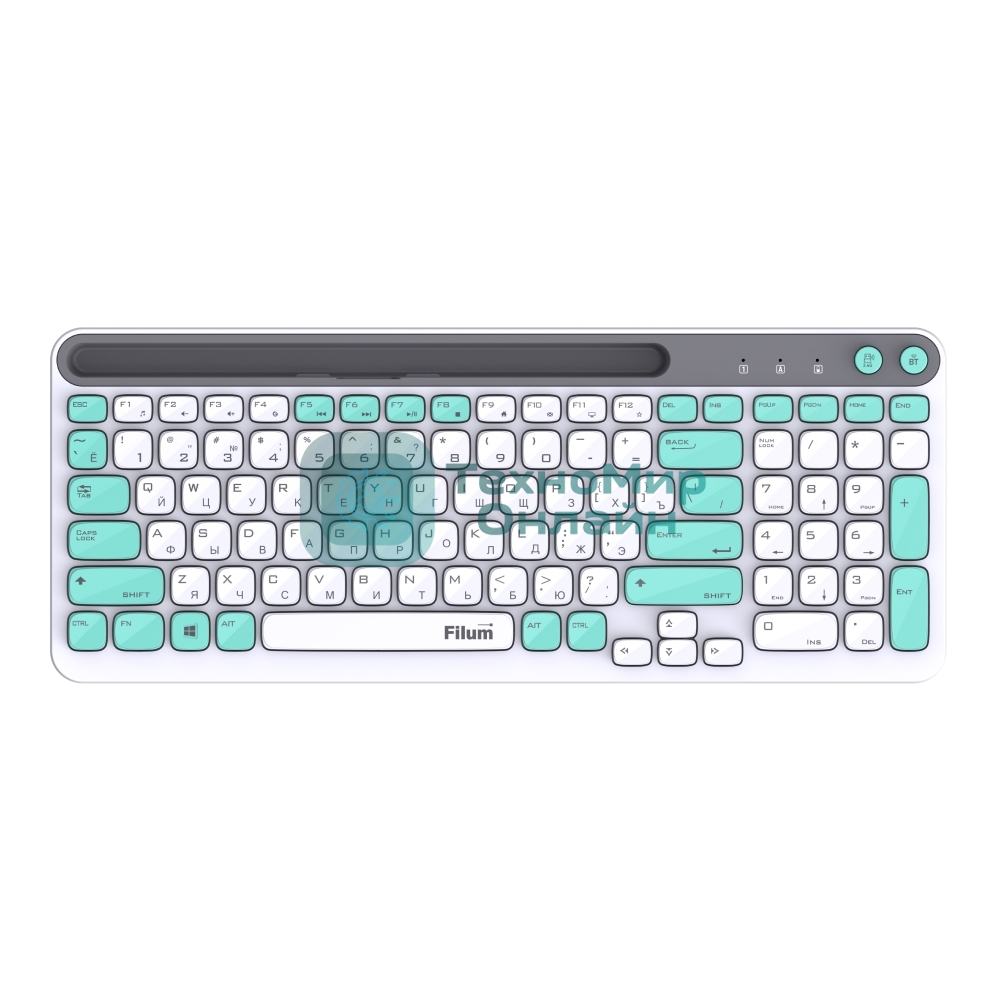Клавиатура Filum FL-WKB15 беспроводная, Bluetooth, радиоканал, белый