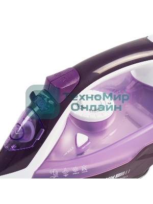 Утюг Galaxy Line GL 6124 фиолетовый/белый, 2500 Вт, 50 г/мин, 230 г/мин, 370 мл