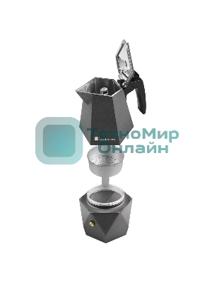 Кофеварка гейзерная Polaris Kontur 4C cерый, 0,3 л