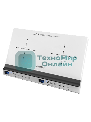 Плитка электрическая индукционного типа с двумя конфорками Endever Skyline IP-69, белый, мощность 1800 Вт+1300 Вт, диаметр посуды 12-26 см, 2 шт/уп