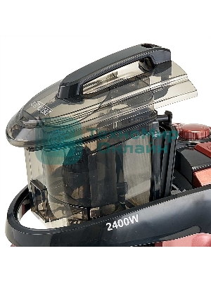 Пылесос Delta LUX DE-3501 черный/терракотовый, 400/2400 Вт, уборка сухая, пылесборник контейнер 2,5 л