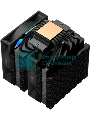 Кулер для процессора/CPU Cooler PCCooler RT620 ARGB BK (250W, 4-pin PWM, 157мм, Al/Cu, 6x6мм, 2x120мм, 73.32CFM, 34.9dBA, 2200RPM, S: 1851/1700/1200/115X, AM5/AM4, черный)