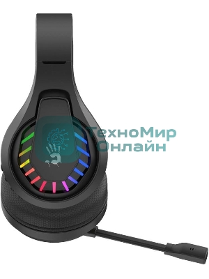 Гарнитура Bloody GR230 чёрный, беспроводная + проводная, радиоканал, до 40 ч, подсветка