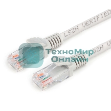 Патч-корд LSZH медный UTP Cablexpert PP30-2M cat.5e, 2м, литой, многожильный, серый