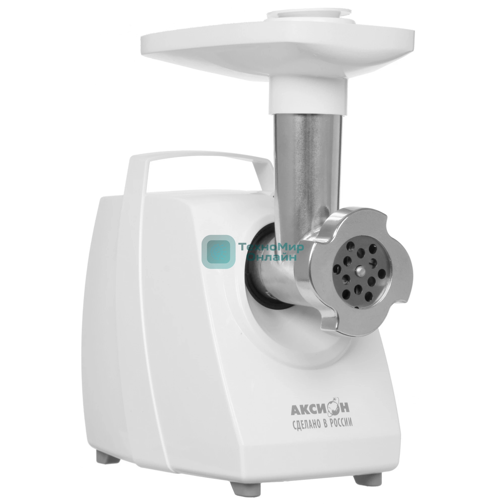 Мясорубка электрическая Аксион М33.02 белый, 1500 Вт, 1.7 кг/мин, реверс, защита от перегрузки, насадки - 5